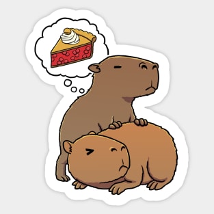 Capybara hungry for Cherry Pie Sticker